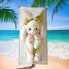 New Easter Beach Towel Festive Party Arrangement Outdoor Beach Towel Microfiber Rabbit
