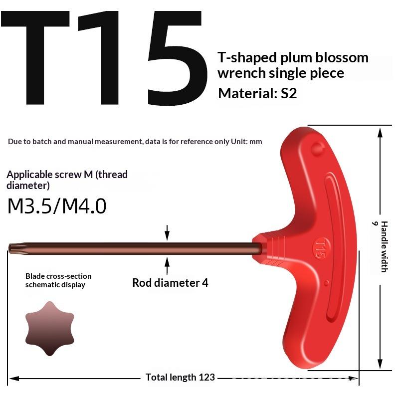 2Pcs Screw Driver T Shape Inner Hexagon Spanner Key Screwdrivers Handle Repair Screw Driver Wrench Hand Tools