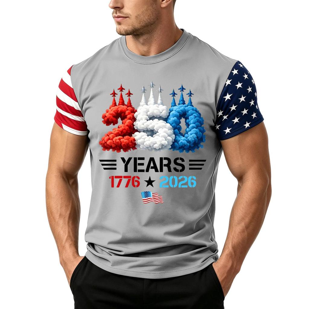 Men's Loose Fit Short Sleeve T Shirt Patriotic Flag Print Casual Summer Top Comfortable Lightweight Tee for Daily Wear