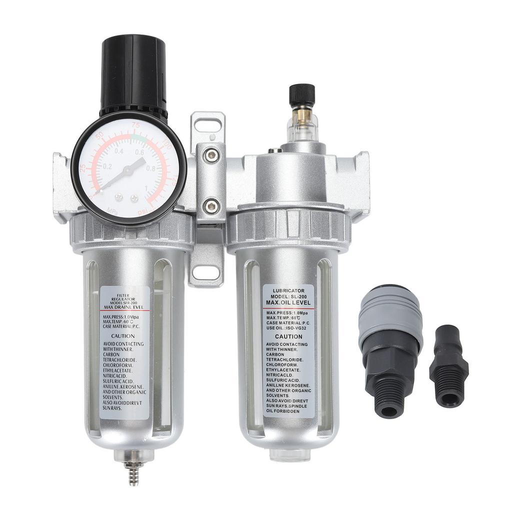  Filter Pressure Regulator 1/4 Inch Aluminum Alloy PC and Plastic Compressed  Filter