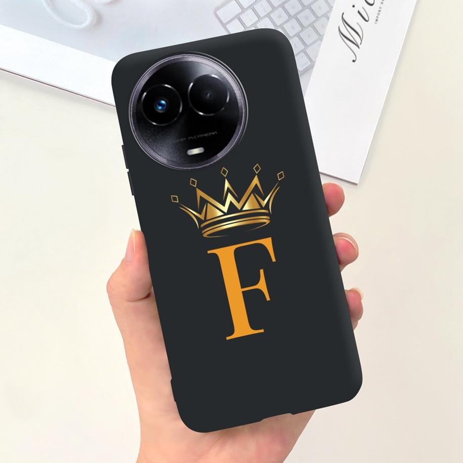 For Realme 11 5G Case Cute Crown Letters Silicone Soft TPU Shockproof Cover For Realme 11X 5G RMX3785 Funda Realme11 Phone Cases