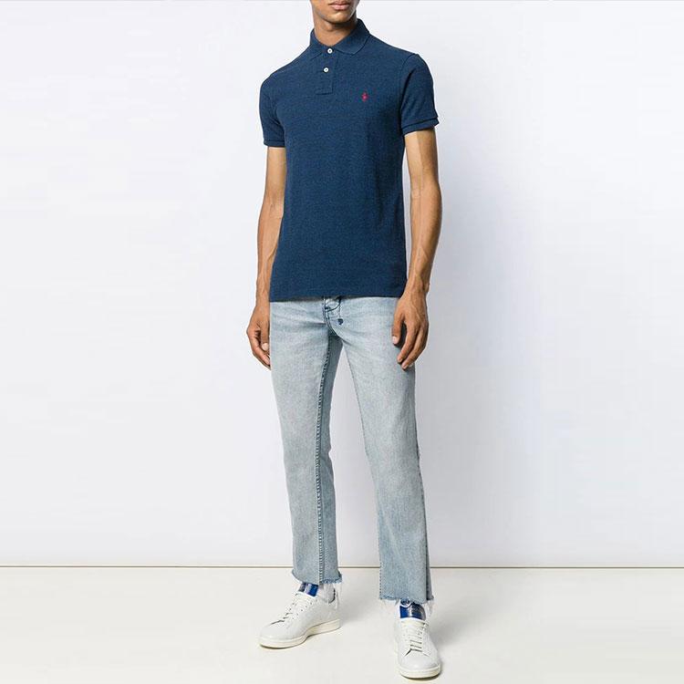 Polo Ralph Lauren Logo Slim Fit Polo cu Mânecă Scurtă Bărbați topuri Albastru 710536856-265