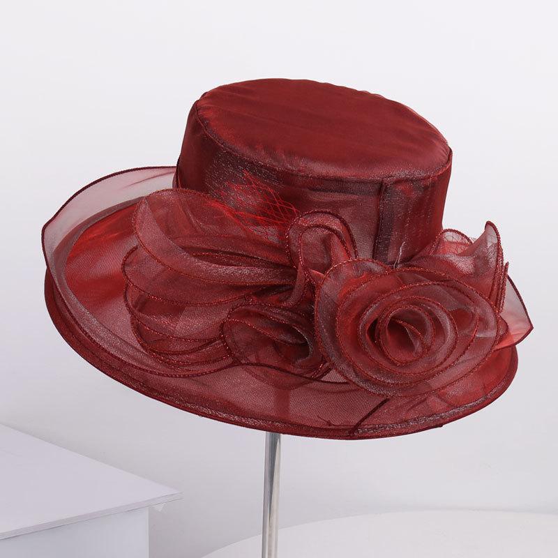 Fashion niche versatile light breathable comfortable mesh gauze hat outdoor travel simulation flower sun hat large brim