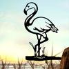 Metal Flamingo Bird Sign Cutout - Rustic Outdoor Home Garden Decor. A Wonderful Housewarming Gift for Patio and Lawn Decoration