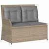 Garden Bench Beige Poly Rattan