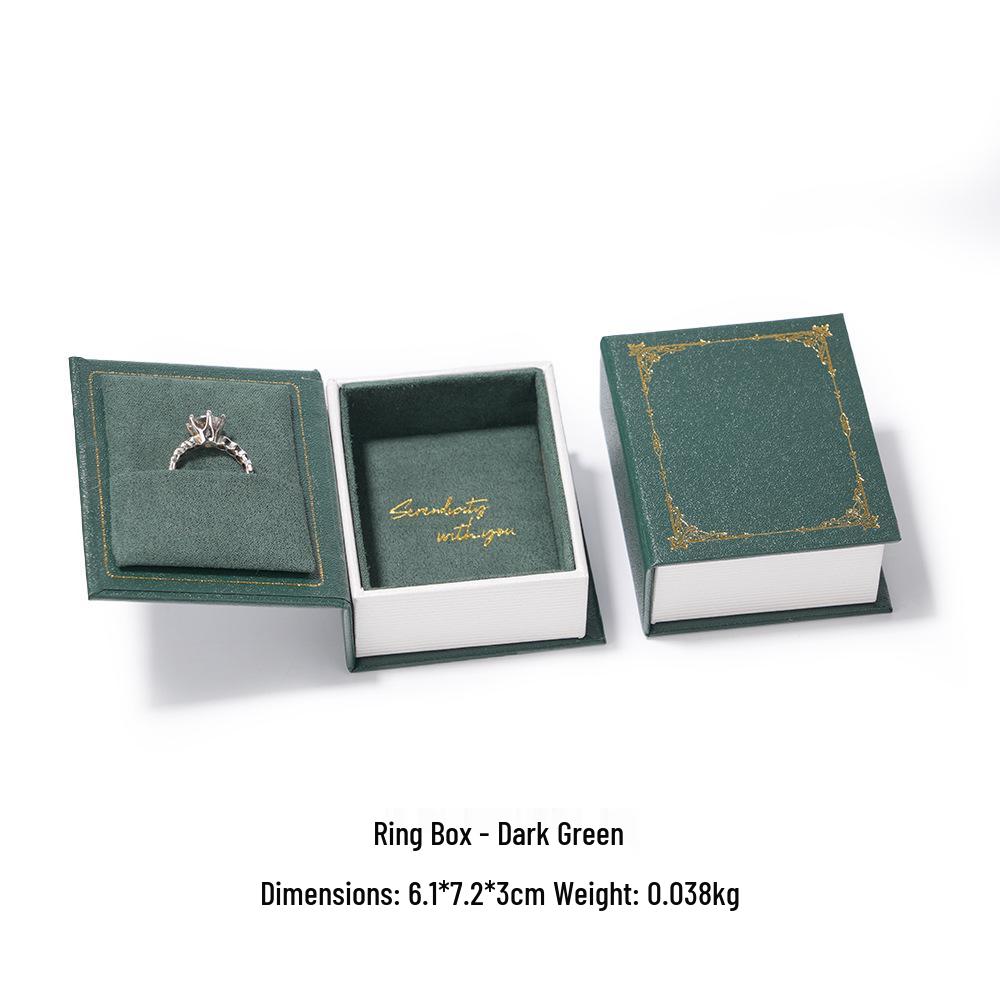 Xiaohongshu Flip-Top Book-Shaped Jewelry Box for Rings & Necklaces