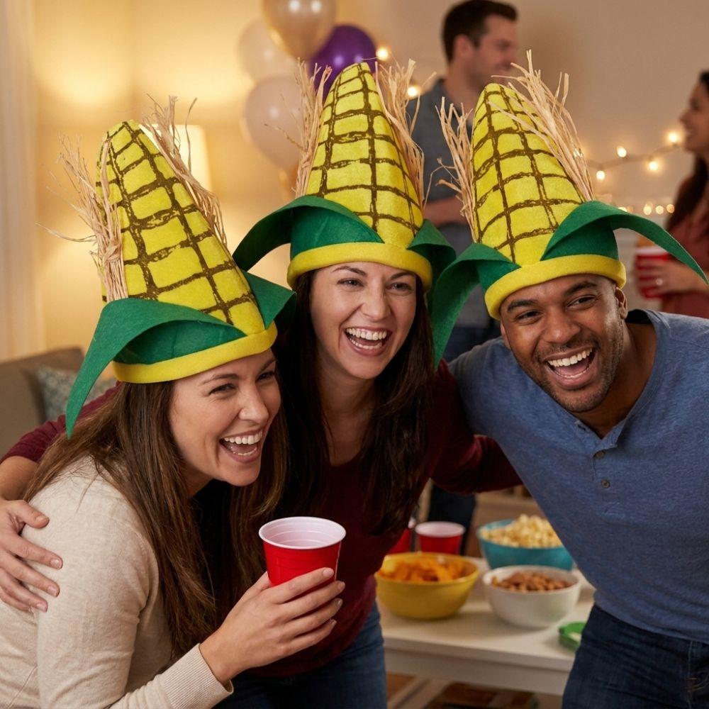 Comfortable Elastic Fit Corn Shaped Funny Party Hat Soft Felt Quirky Cosplay Cap  Cosplay Event