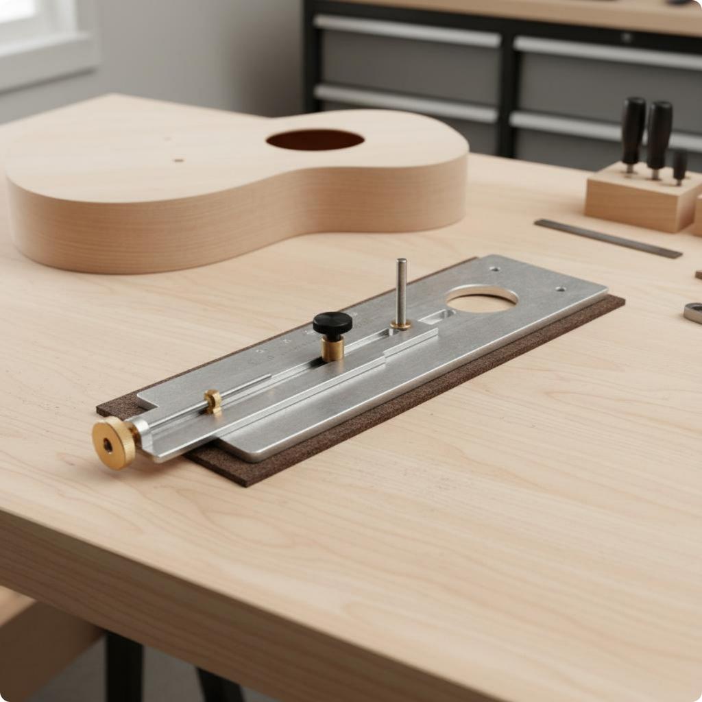 Sound Hole Router Base Adjustable Sound Hole Cutter Base Easy Installation Dust Blow Tube for Instrument Makers, Repair Shop