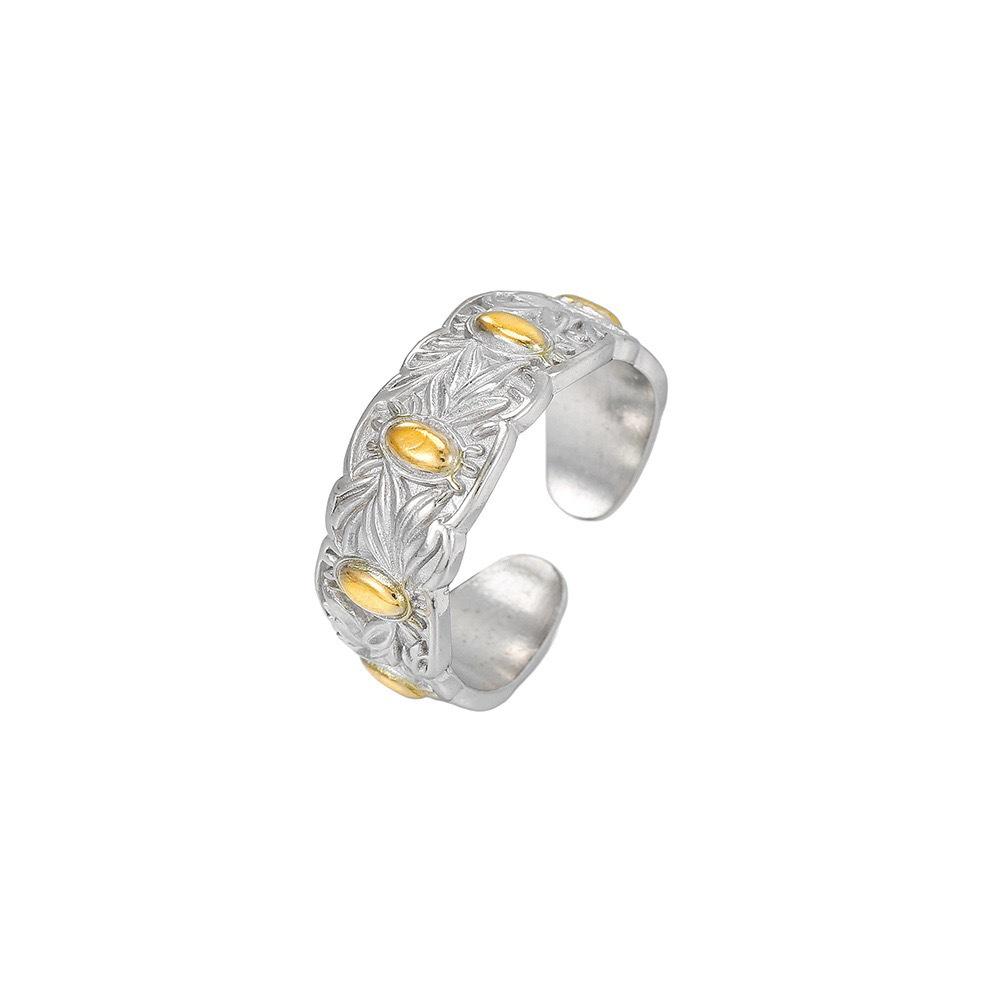 Unisex Niche Design Seven Grains Rice Auspicious Open-End Ring