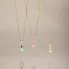 Women's Shiny Zircon Heart Pendant Necklace Sweet Color Geometric Gold PVD Plated Suitable for Graduation Gift