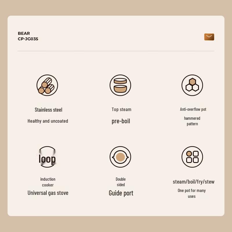 Bear 304 Stainless Steel Yukihira Milk Pot