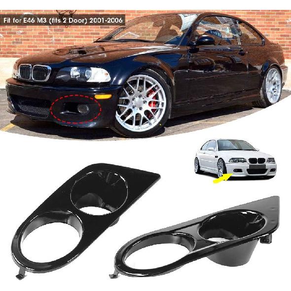 2 Stück Nebelscheinwerferabdeckung für E46 M3 2001-2006 Frontstoßstange Zubehör Doppel-Loch Nebelscheinwerferblenden 4-Türer Limousine