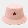 Panama Bucket Hat Fruit Strawberry Embroidered Fishing Cap Men Women Travel Beach Sun Hats