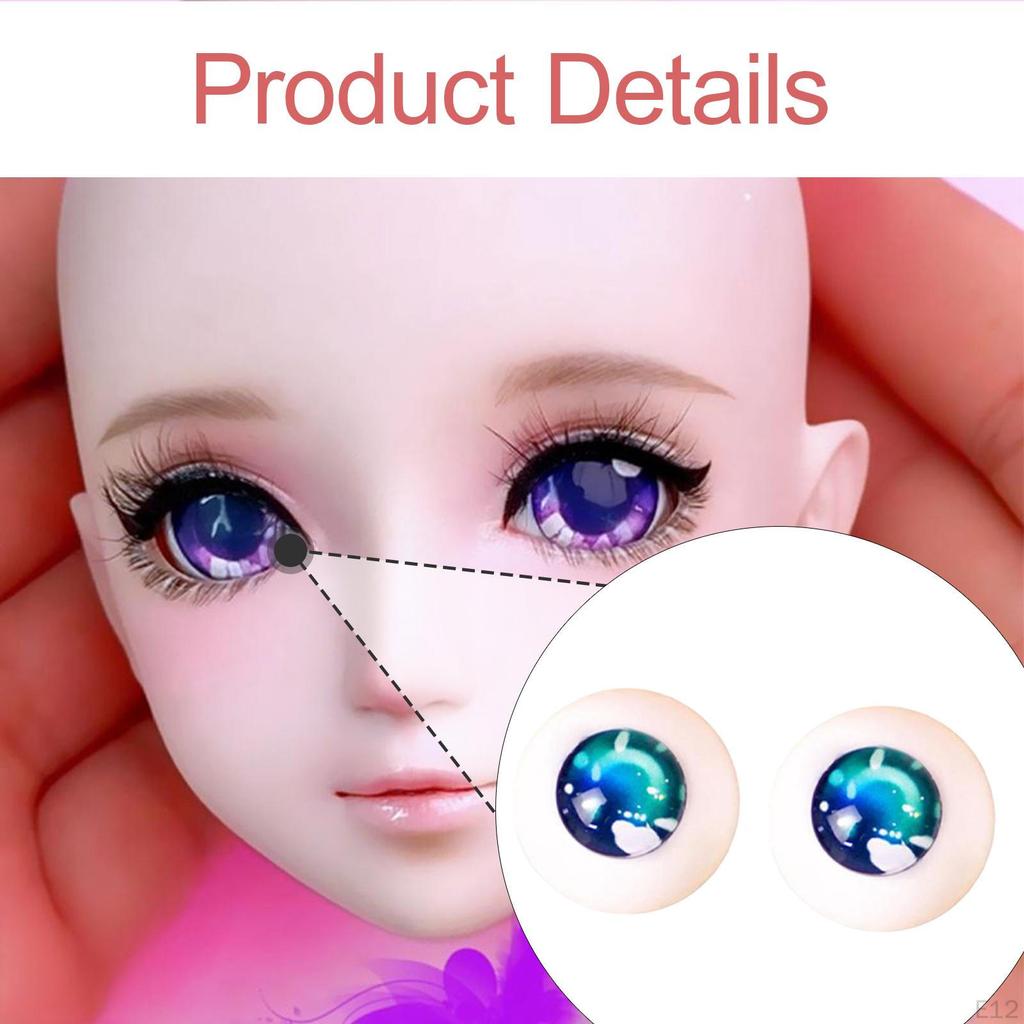 2 Pieces Doll Eyes Acrylic Art Crafts Sturdy Gift Versatile High Performance for 1/3 Dolls