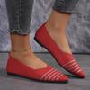 Fashion New Fashion Pointed Toe Flat Office Boat Solid Color Knitted Slip On Shoes Casual Ballet Flats Shoes Women Loafers Zapatos Mujer