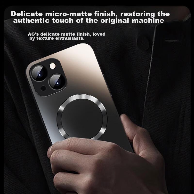 AG FrostedIPhone 15 Case, IPhone 15 Protective Cover with MagSafe Magnetic Charging, Ultra-Thin Frosted Full Protection Shockproof, Graphite Black