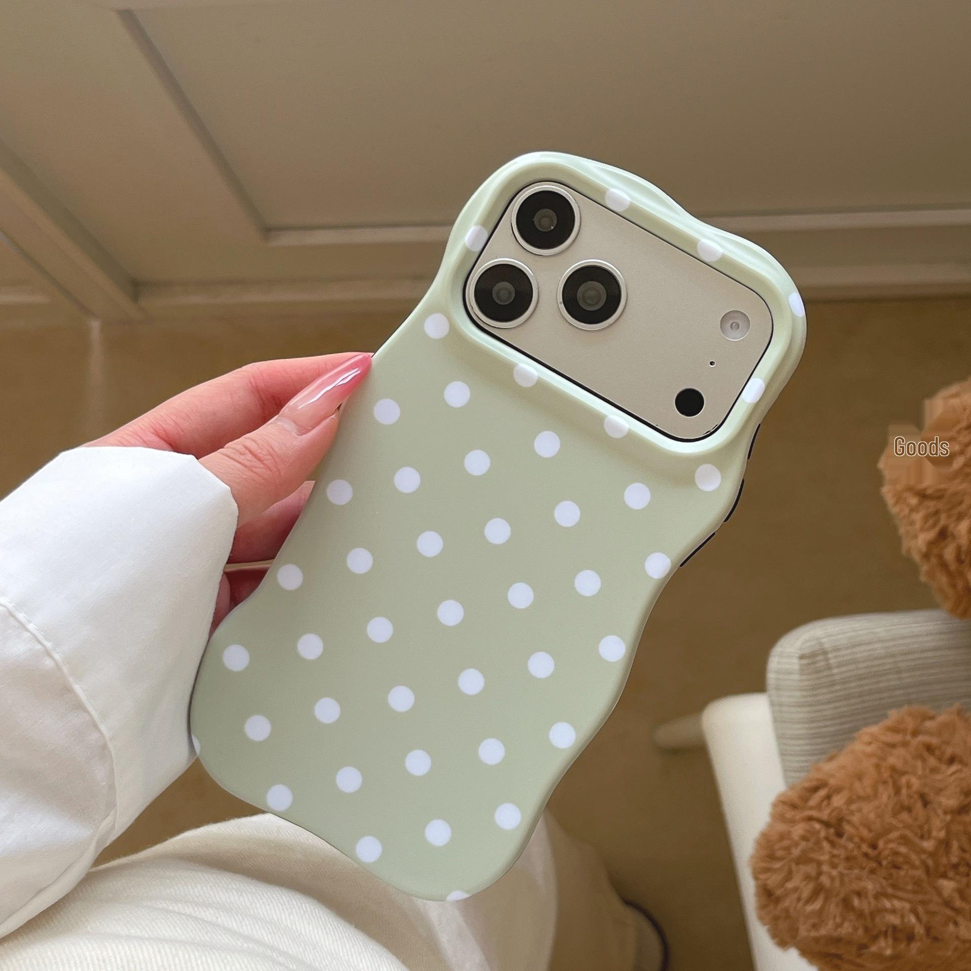 

Niche Style Polka Dot Case for iPhone 17/16 Pro Max/15/14 with Frosted Finish 17