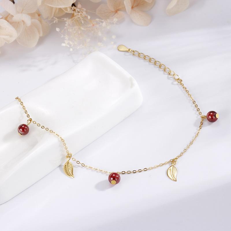 

Браслет Dream Series Leaf Red Pomegranate, корейская версия, креативные украшения, универсальные, маленькие, свежие украшения