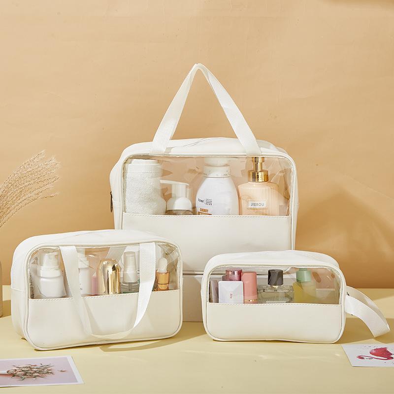 1PCS Unisex PVC Travel Toiletry Bag Large Capacity Translucent Waterproof Makeup Organizer for Women Men