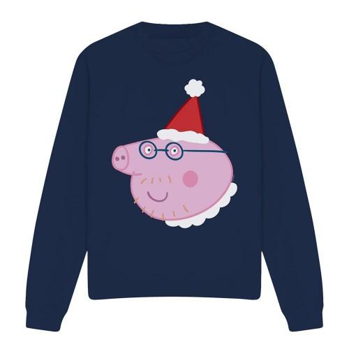 Peppa Pig Unisex Adult Daddy Pig Santa Hat Sweatshirt