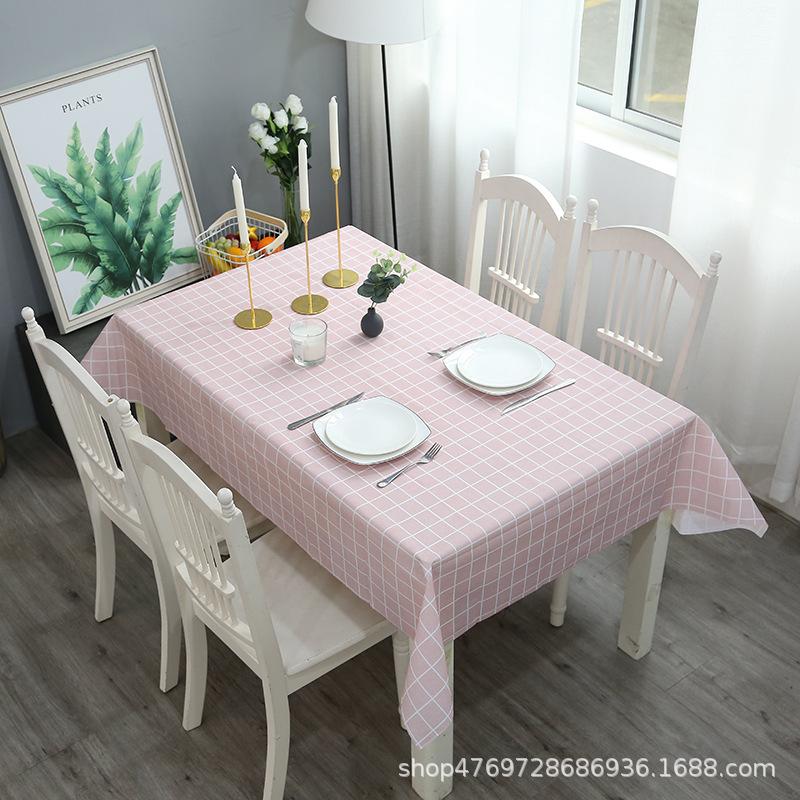 Tablecloth Waterproof And Oil-Proof Leave-In Nordic Rectangular Dining Table Cloth Coffee Table Tablecloth Pvc Student Desk Mat