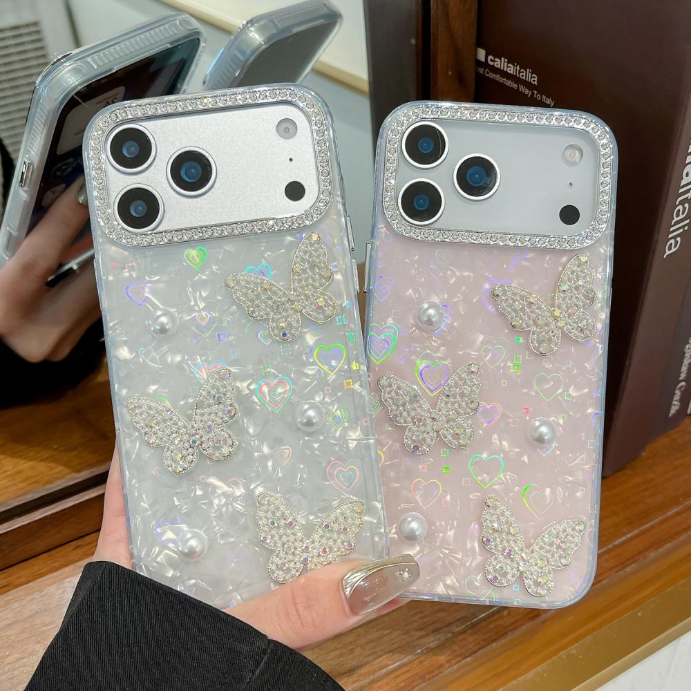 Shell Pattern Pearl Butterfly iPhone 17 Pro Max Case iPhone 16 Premium Protective Cover Elegant Design