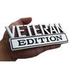 2pcs VETERAN Edition Decals Car Sticker 3D Raised Letter Emblem Black Chrome