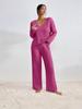 2025 Autumn/Winter Women's Wide-Leg Tracksuit: Casual Long-Sleeve Two-Piece Set for Commuting & Multi-Occasion Wear
