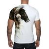 New Summer Fashion Men's 3D Printing Graffiti Pattern Loose T-Shirt Street Trendy Casual Short-Sleeved Oversized Male Clothing Eagle Patterned T-shirt