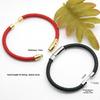 Edelstahl Ein-Wort-Schnalle Lederarmband Geflochtenes Lederseil Magnetverschluss Armband Perlen Handseil Exquisites Partnerarmband