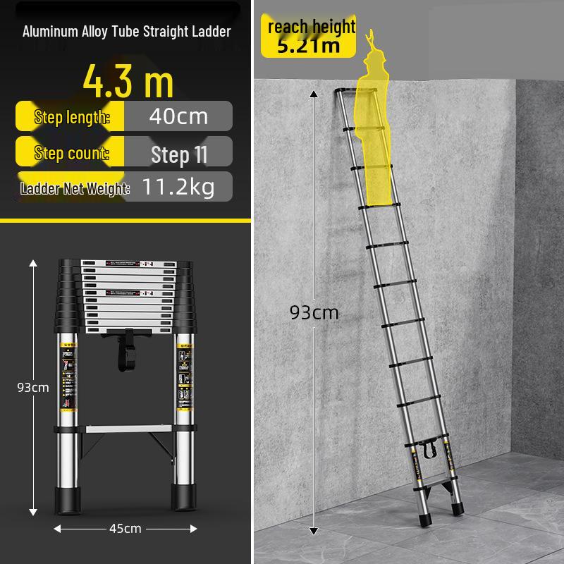 Stainless Steel Telescopic Aluminum Alloy Folding Step Ladder