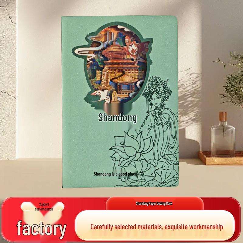Regional Specialty 3D Embossed Hollow Paper Carving Notebook