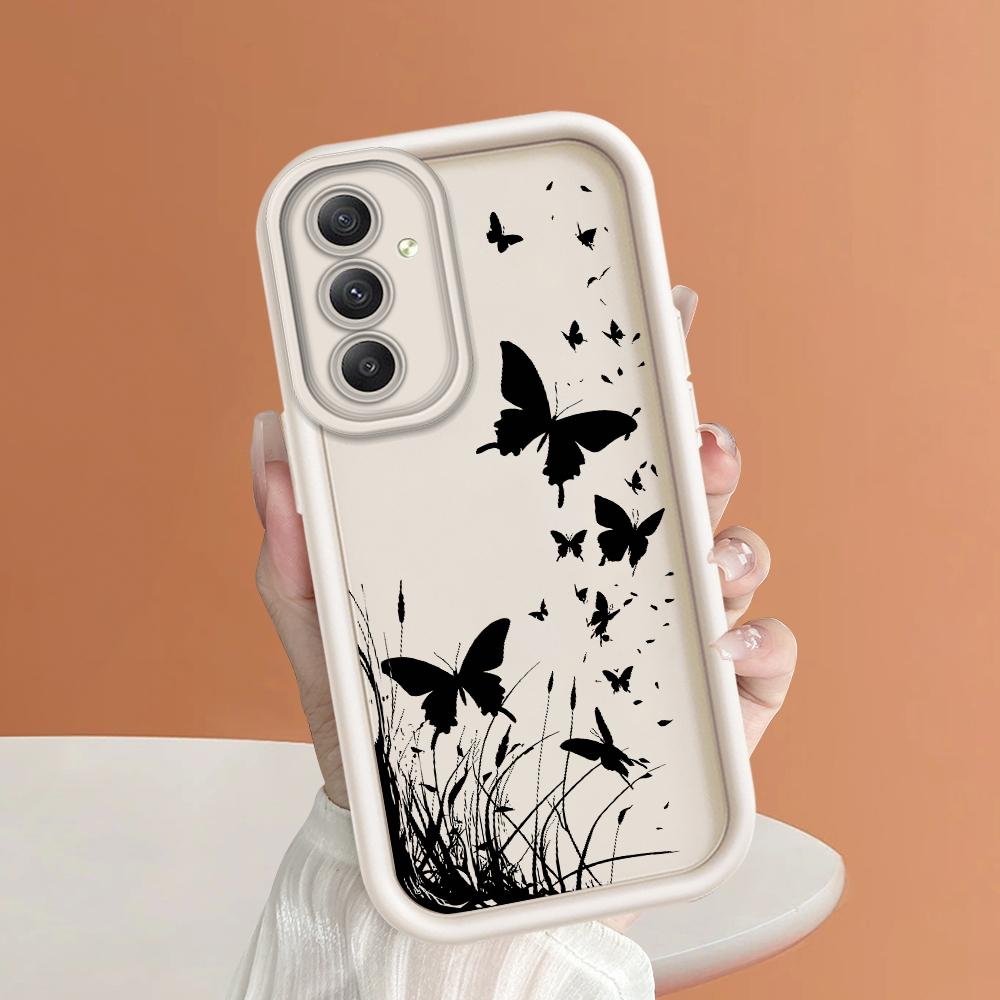 Soft Silicone Square Ladder Printing Pattern Phone Casing Full Cover Camera Shockproof Protection Rubber Case for Samsung