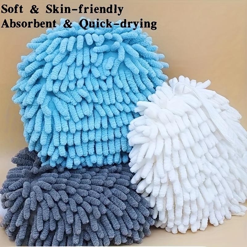 6pcs Chenille Hand Towels, Ultra Soft Quick Dry Absorbent Round Kitchen Bathroom Hand Towels,Cute Decorative Hanging Towel Balls for Home,Travel,Gifts