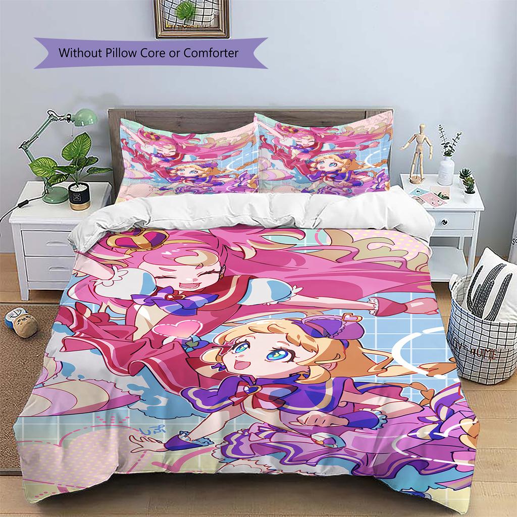 Pretty Cure Best Friends Duvet Cover & Pillowcases, Pretty Cure Fan Bedding, Perfect Gift.chl