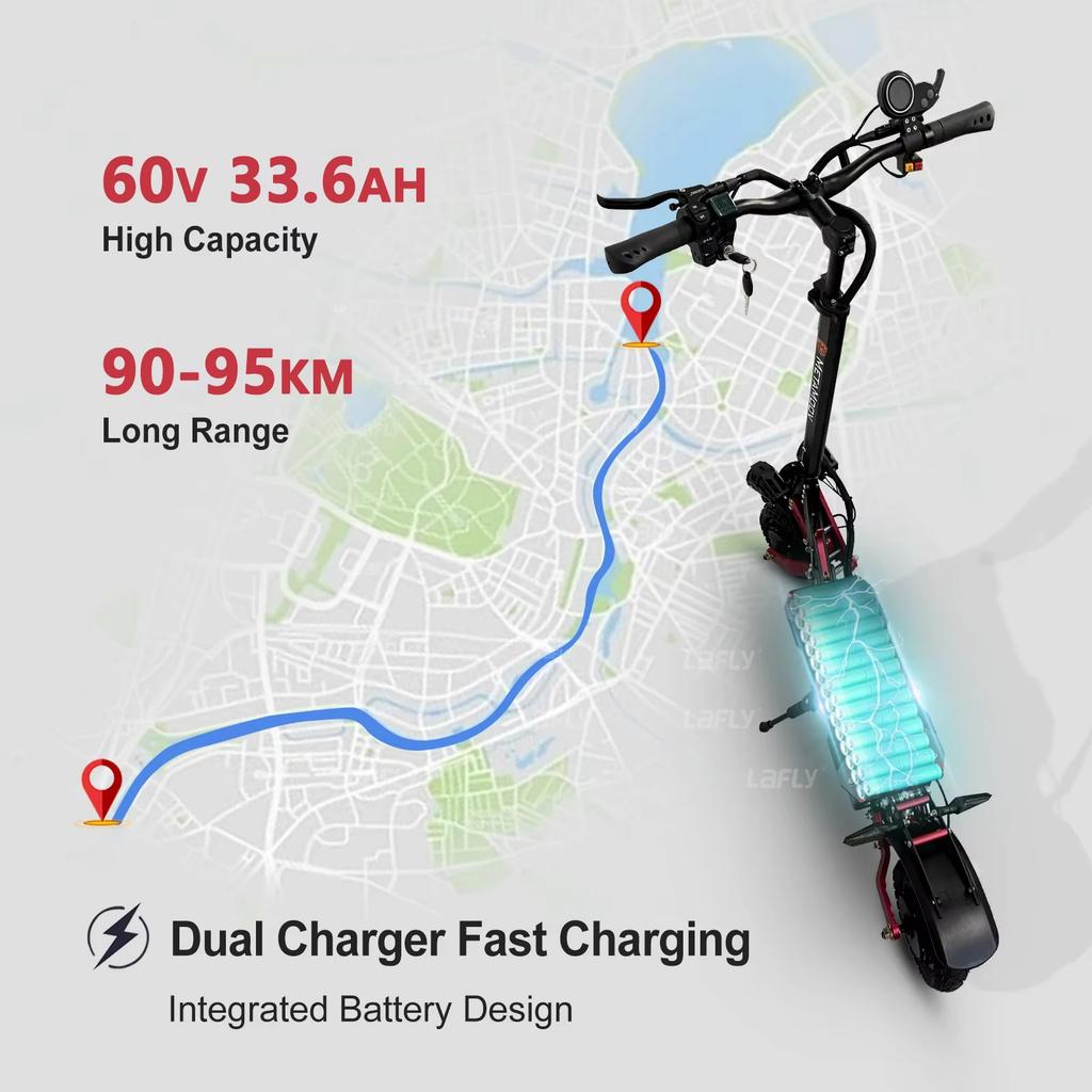 2025 Heißer Verkauf ZonDoo ZO01 plus 5600W60V33AH Doppelmotor Offroad Elektroroller, Typ C Vollfederung Schnelle Geschwindigkeit 65KMH 45MPH