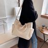 Ins Lazy Wind Canvas Big Bag,  Korean Version Of The Single Shoulder Crossbody Bag Female Simple Literary Solid Color