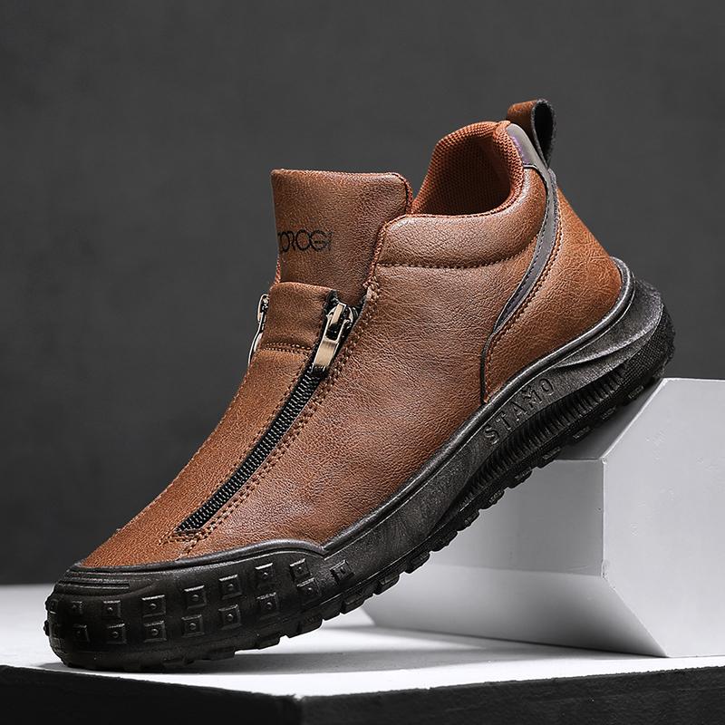 

Однотонные противоскользящие износостойкие резиновые кроссовки, осенняя новая мужская повседневная обувь, модная удобная мягкая подошва для вождения 39 коричневый