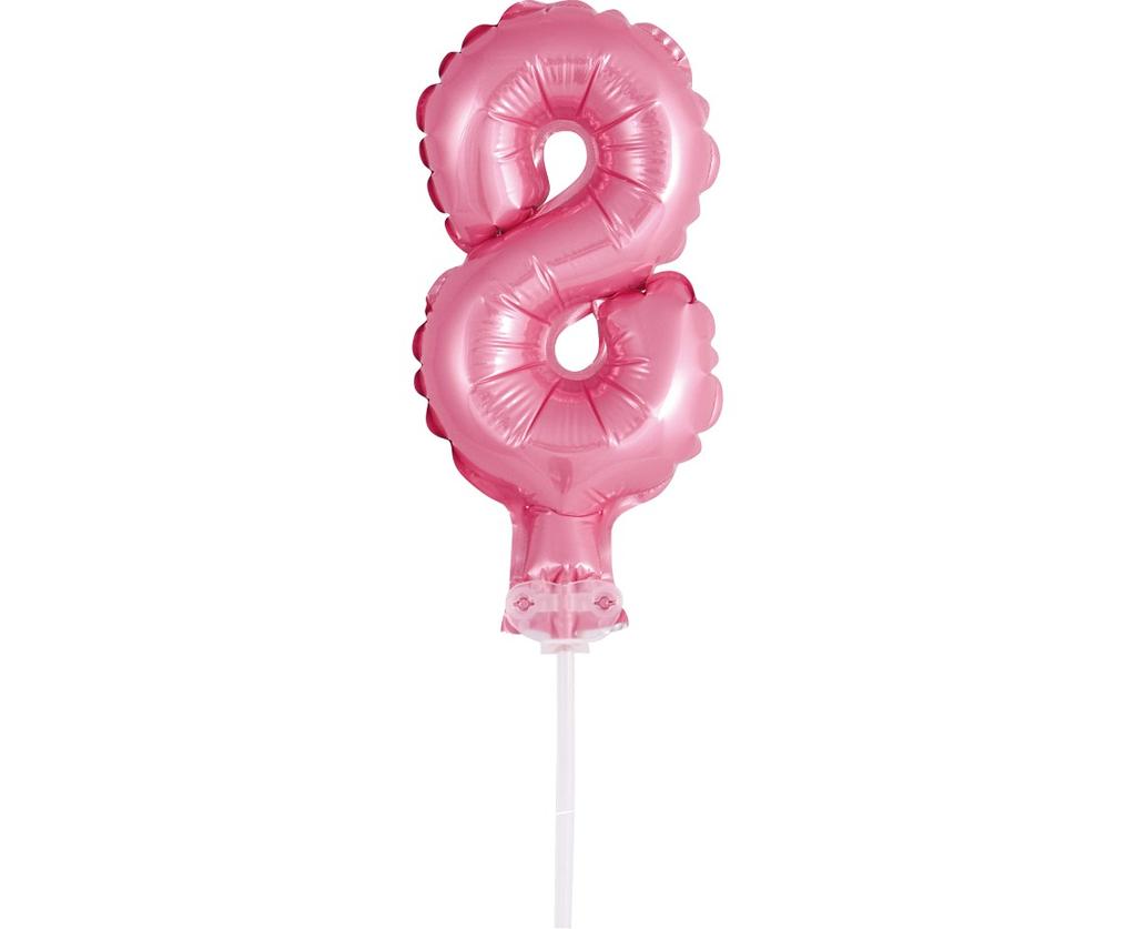 Foil Balloon for Cake Number 8 Pink 1pc