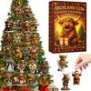 Highland Cow 24 Days Christmas Countdown Calendar with 24 Highland Cow Ornaments Advent Countdown Calendar Xmas Surprise Gifts