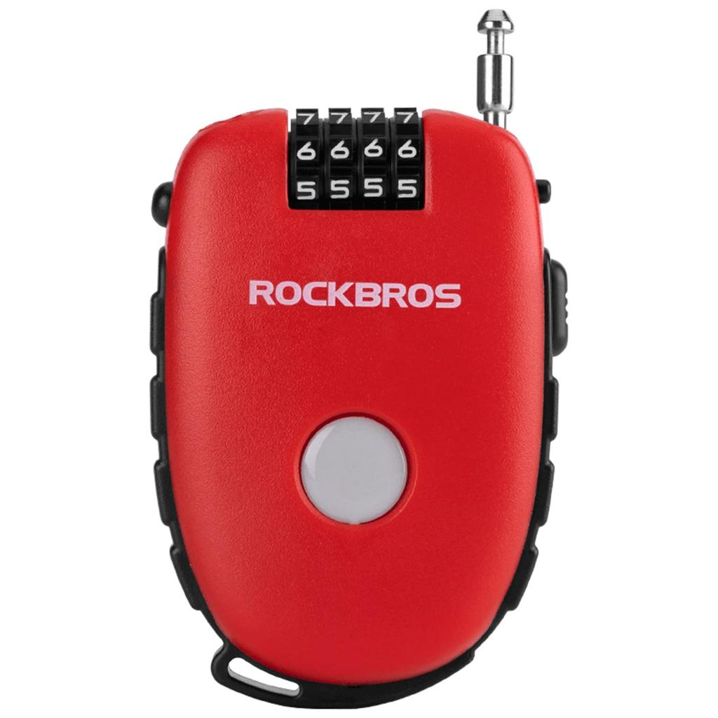 ROCKBROS Wire Lock Bicycle Key Retractable Dial Lock 4 Digits