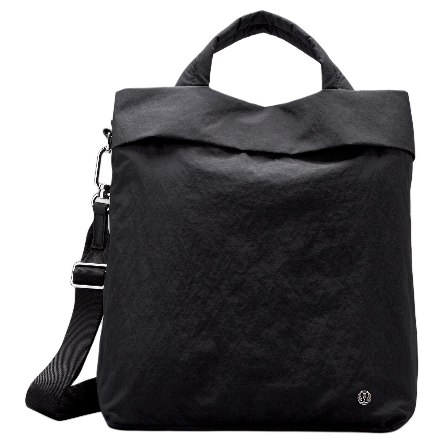 Lululemon On My Level 19L Brand Logo Fashion Versatile Nylon Shoulder Tote Bag Regular Women bags Black LW9DXQS Black