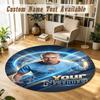 Round Rug Custom NameErling Haaland Pattern Non Slip Carpet Home Floor Decor