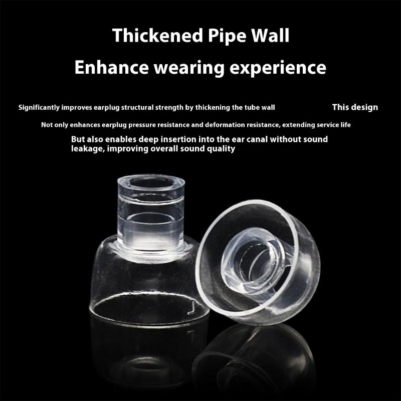 High Transparency Liquid Silicone Earbud Tips Soft Flexible Noise Isolating Design 3 Size Included Secure