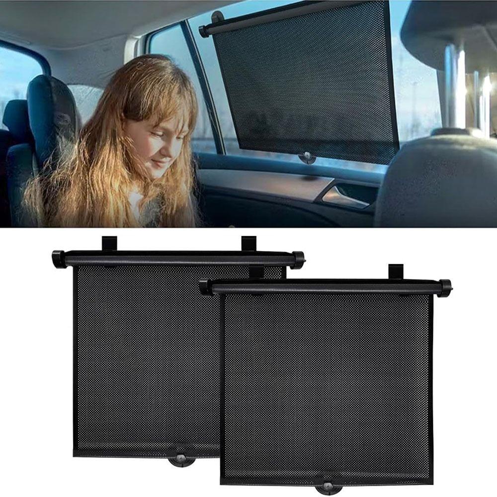 Black UV-Protection Curtains Universal Sunshade Roller Blinds Car Window Sun Visors  Home Office