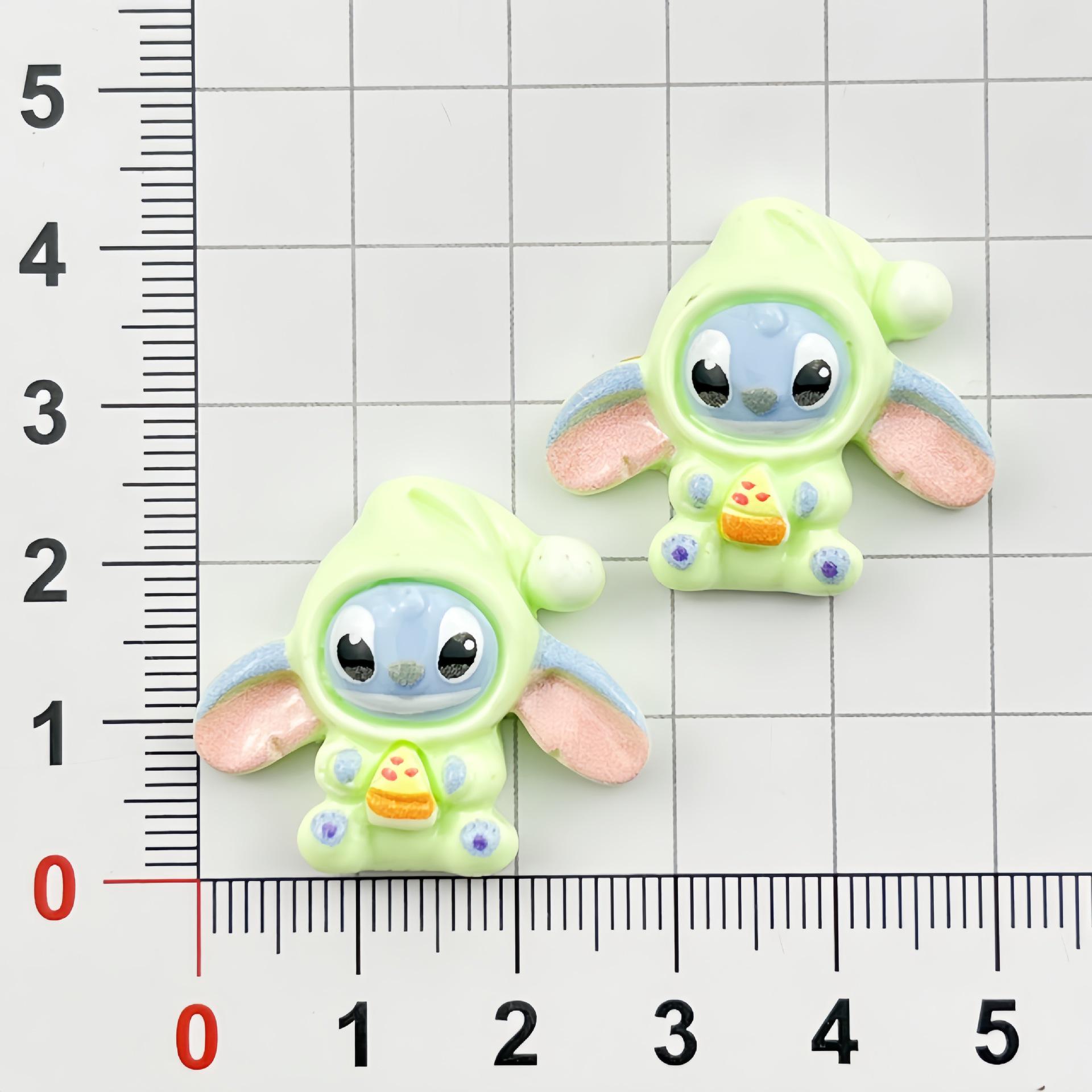 Cartoon Stitch Resin Accessories: DIY Hair Clips, Magnets, Hair Ties, Phone Case Decor.
