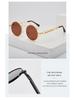 Steampunk Retro Round Sunglasses with Spring Temple for Men and Women