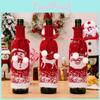 Unique Knitted Wine Bottle Gift Cover In Festive Christmas Style With Cute Snowman And Reindeer