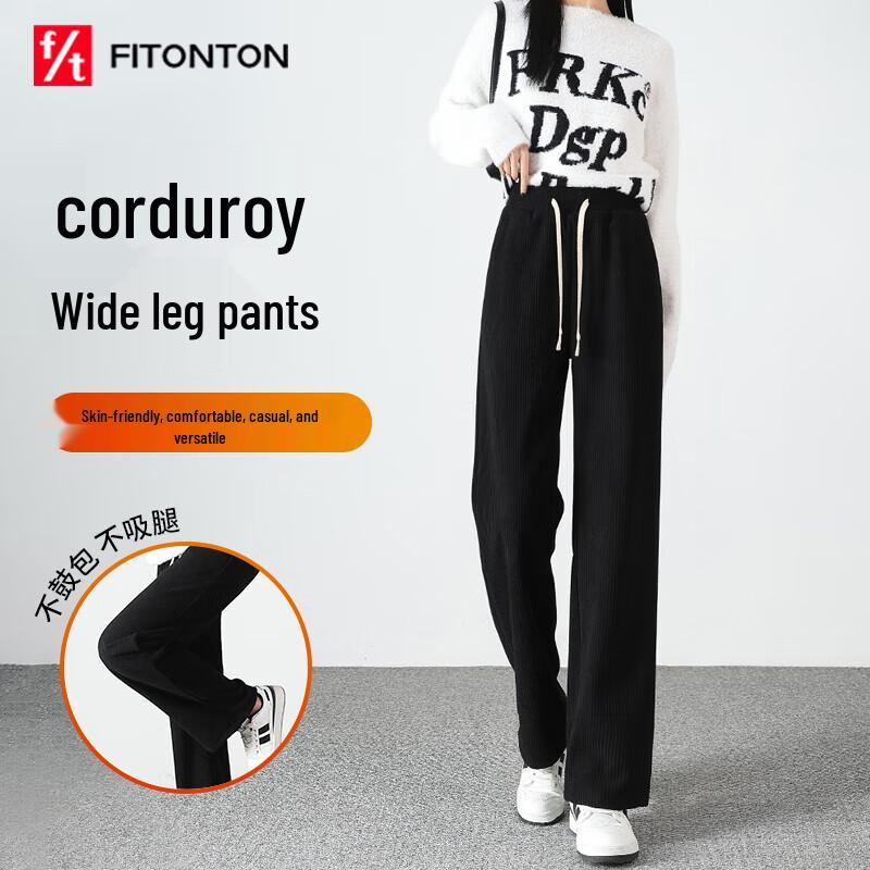 

Женские вельветовые брюки FitonTon с высокой посадкой и широкими штанинами XL