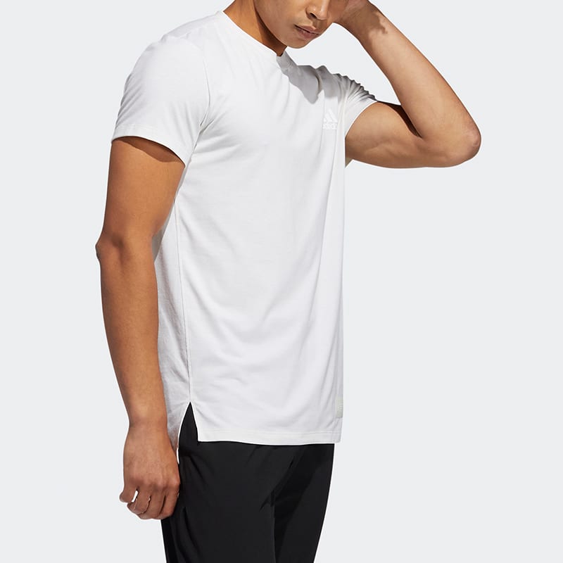 adidas T Shirts Men's White Crew Neck Moderate Straight Fit GL0446